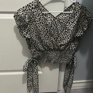 Leopard Print Crop Blouse